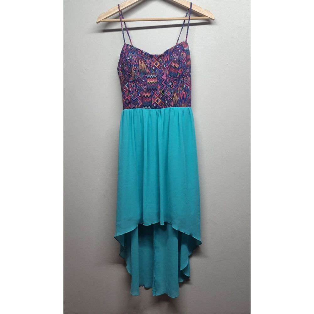 Jodi Kristopher Vintage Hi Lo Dress Women S Blue Sleeveless Retro Y2K 90's Party